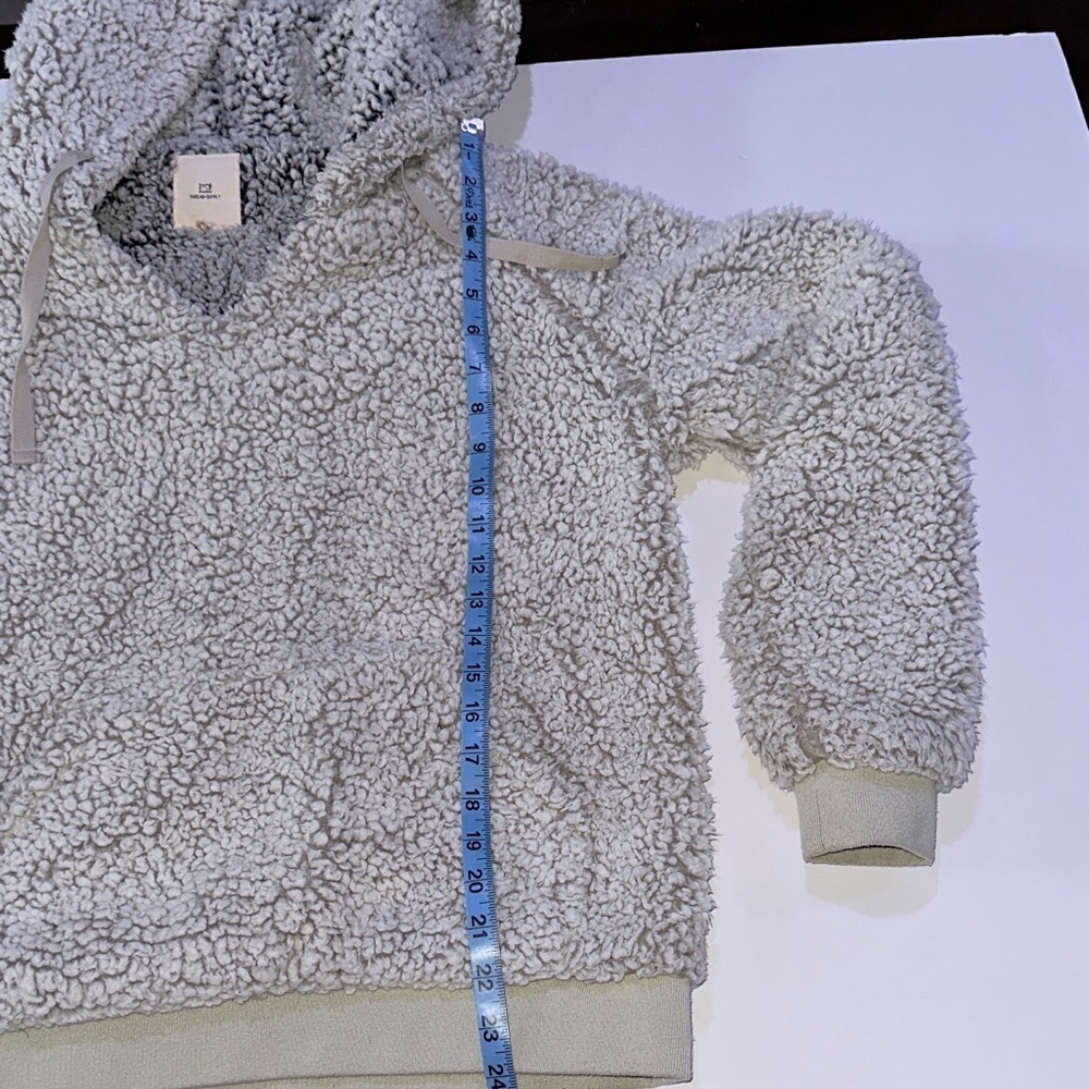 Thread & Supply Women’s Small Gray Sherpa Fleece Hoodie Pullover - Picture 6 of 7